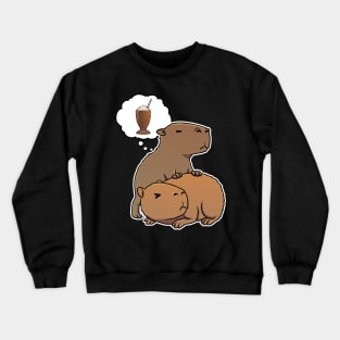 Capybara thirsty for a Chocolate Milkshake Crewneck Sweatshirt
